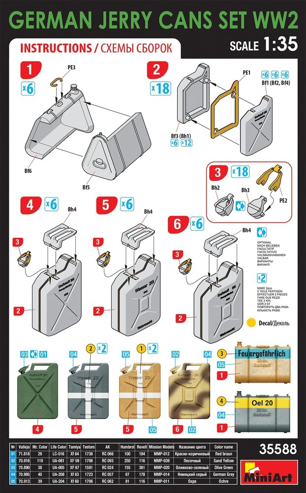 MiniArt 35588 German Jerry Cans Set WW2 1/35