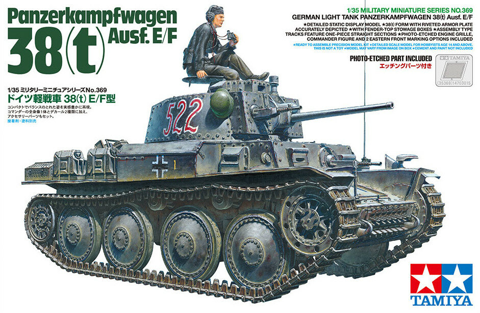 Tamiya 35369 German Light Tank Panzerkampfwagen 38(t) Ausf.E/F 1/35
