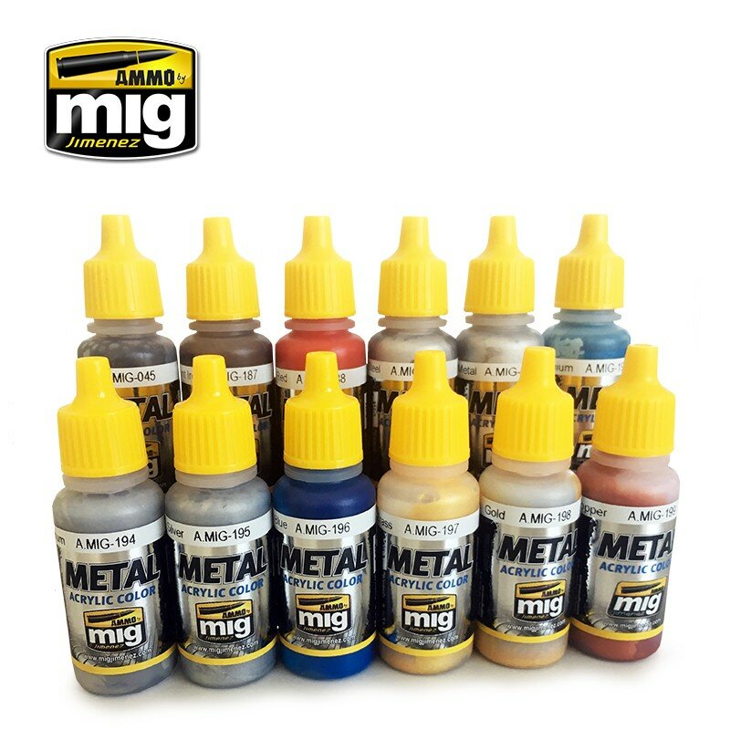 AMMO Mig 7175 Metallic Colors Paintset