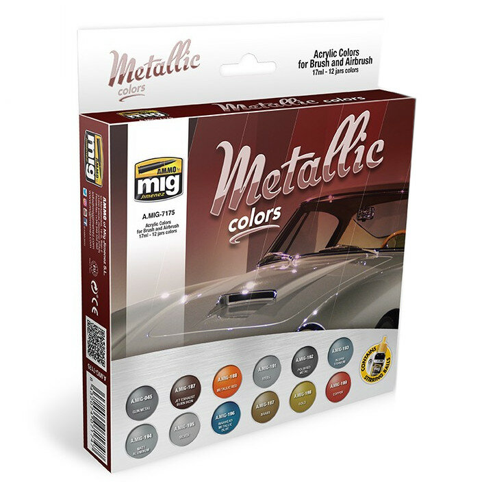 AMMO Mig 7175 Metallic Colors Paintset