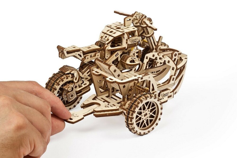 UGears Scrambler UGR-10 Motor met Zijspan