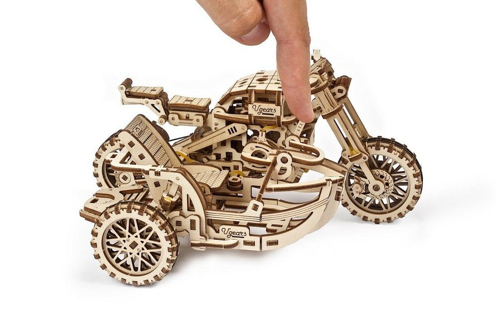 UGears Scrambler UGR-10 Motor met Zijspan