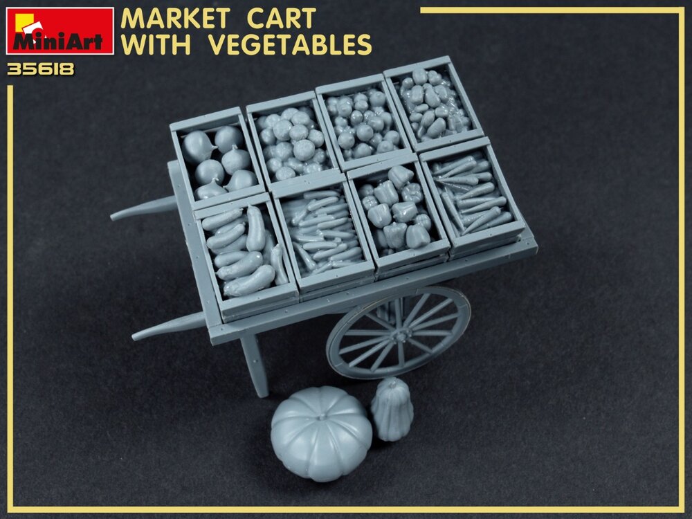 MiniArt 35623 Market Cart with Vegetables 1/35