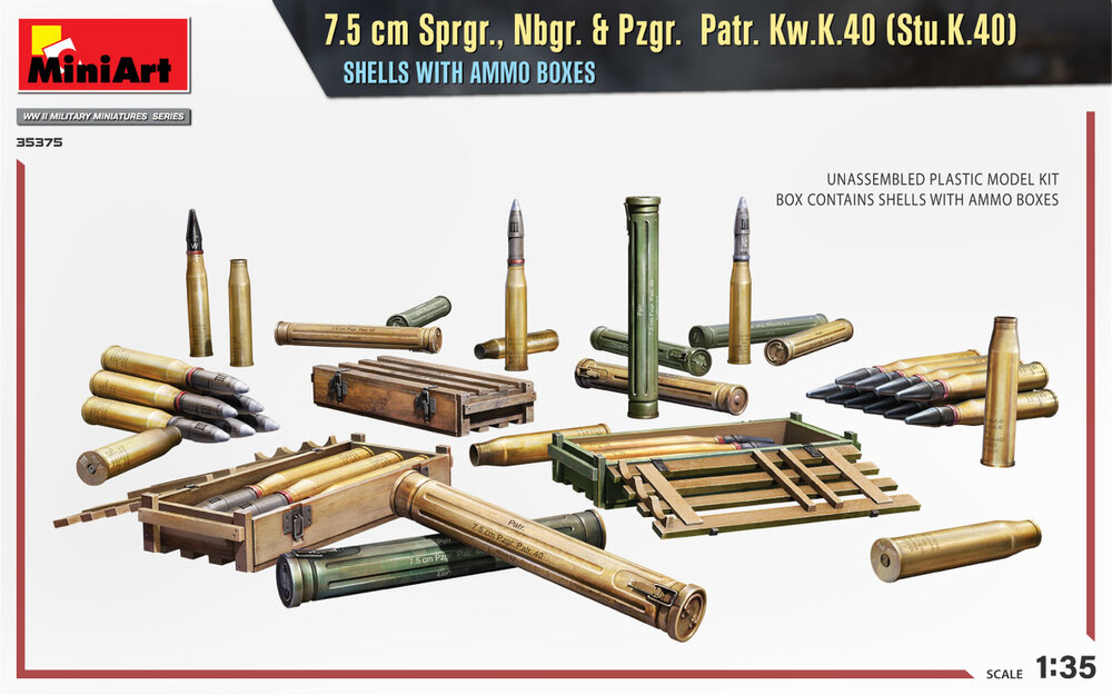 MiniArt 35375 Shells with Ammo Boxes 1/35