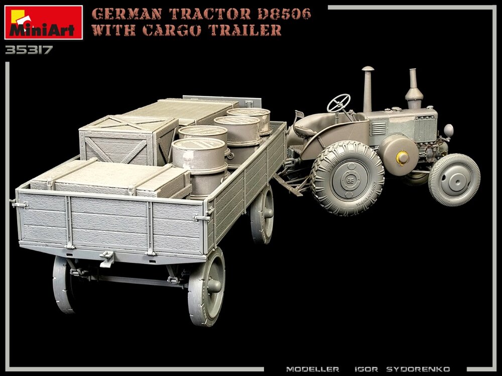 MiniArt 35317 German Tractor D8506 with Cargo Trailer 1/35