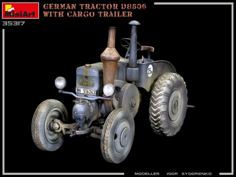 MiniArt 35317 German Tractor D8506 with Cargo Trailer 1/35
