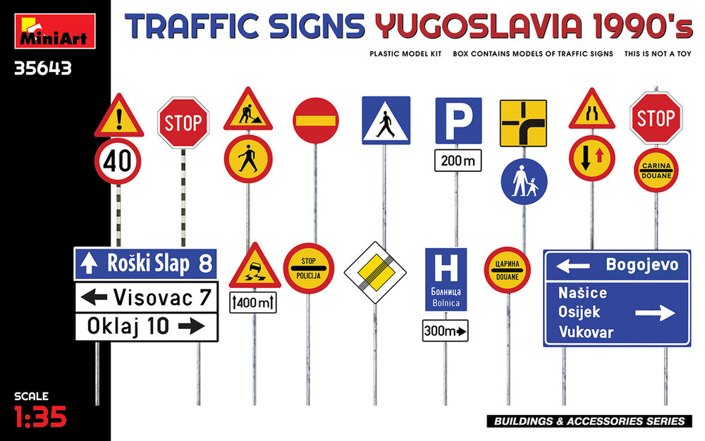 MiniArt 35643 Traffic Signs Yugoslavia 1990&rsquo;S 1/35