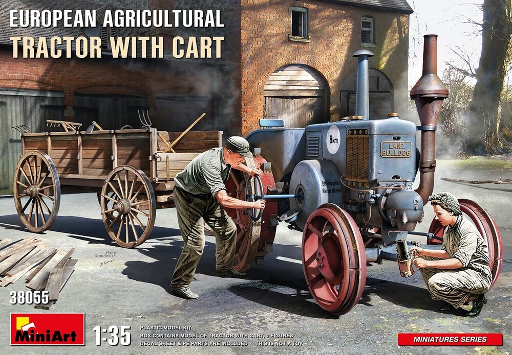 MiniArt 38055 European Agricultural Tractor with Cart 1/35