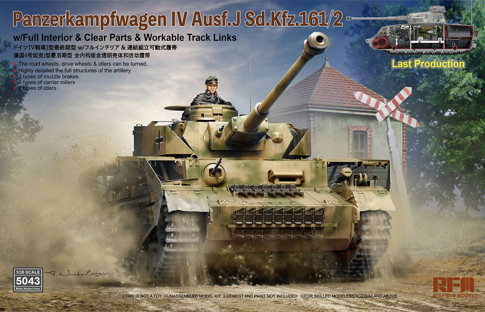 RyeField Model RM-5043 Sd.Kfz. 161/2 Panzerkampfwagen IV Ausf. J 1/35