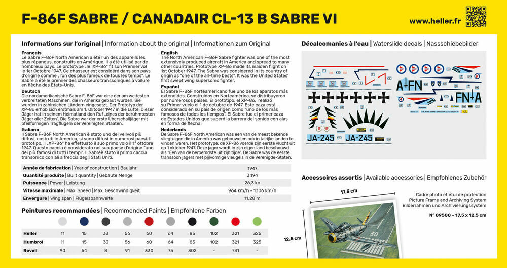 Heller 80277 F-86F Sabre / Canadair Cl-13 B Sabre VI 1:72