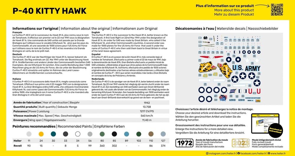 Heller 80266 P-40 Kitty Hawk 1/72