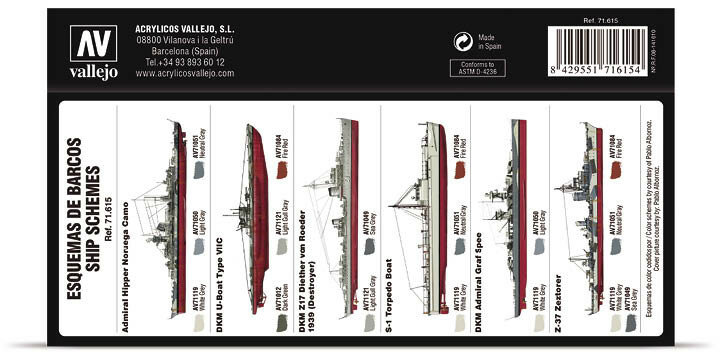 Vallejo 71615 Kriegsmarine WWII German Colors Paint Set