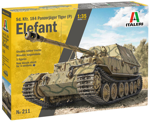 Italeri 0211 ELEFANT Sd. Kfz.184 Panzerjager Tiger (P) 1/35