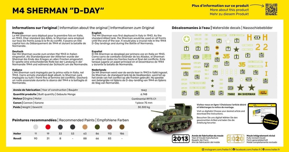 Heller 79892 M4 Sherman D-Day 1/72