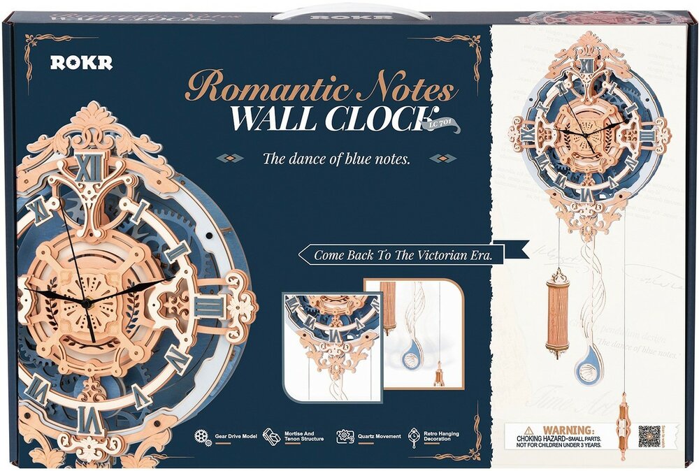 Robotime Romantic Notes Wall Clock #LC701