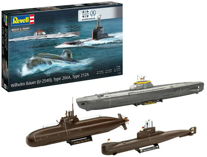 Revell 05186 70 Years Bundeswehr: Wilhelm Bauer, Type 206a, Class2 1/144