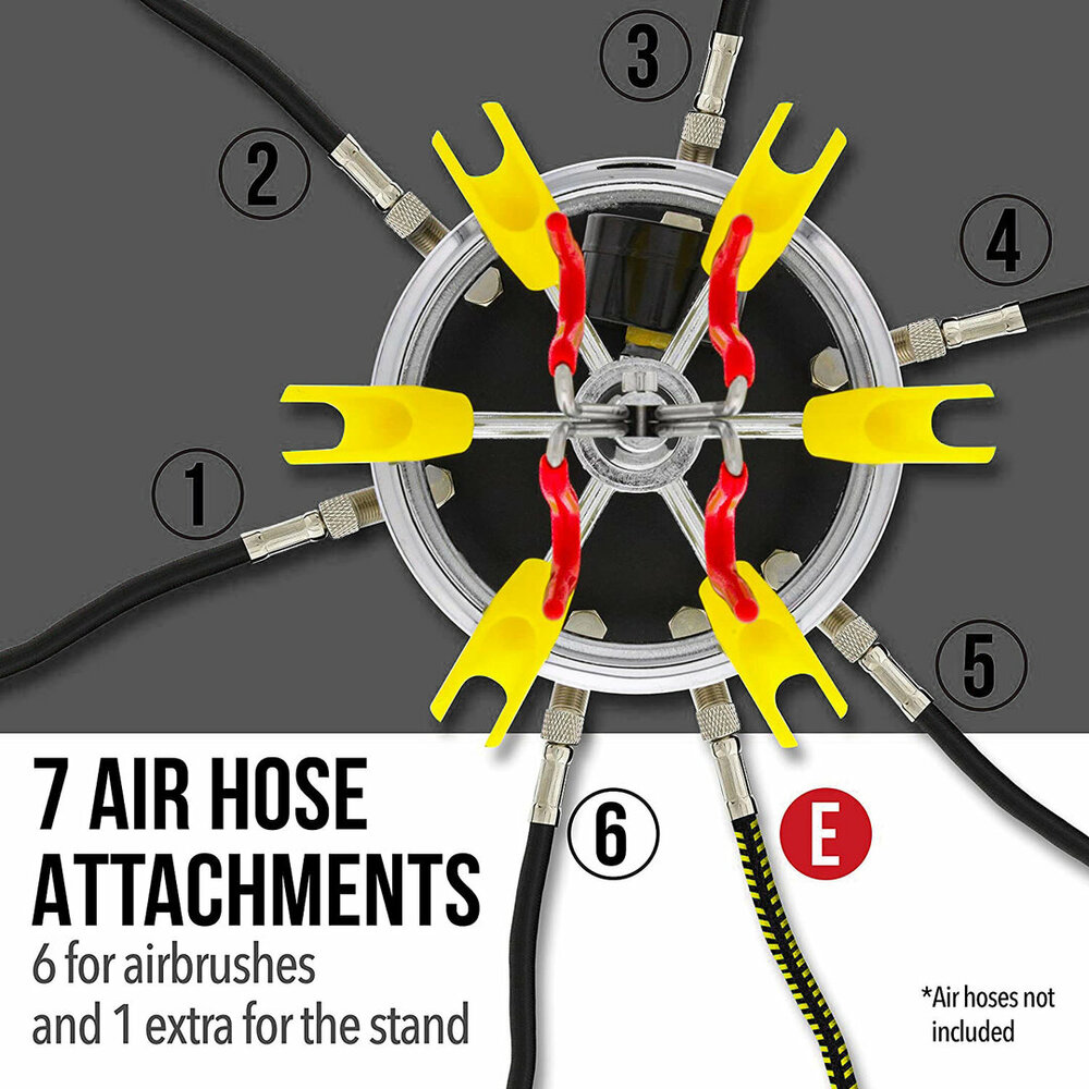Airbrush 6-Delige Luchtsplitter met Houders