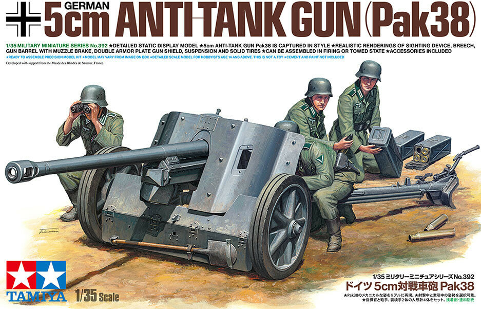 Tamiya 35392 German 5cm Anti-Tank Gun (Pak38) 1/35