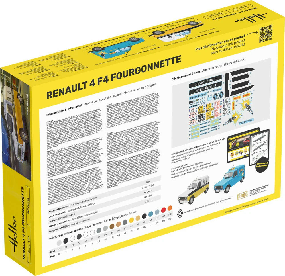 Heller 82700 Renault 4 F4 Fourgonnette 1/24