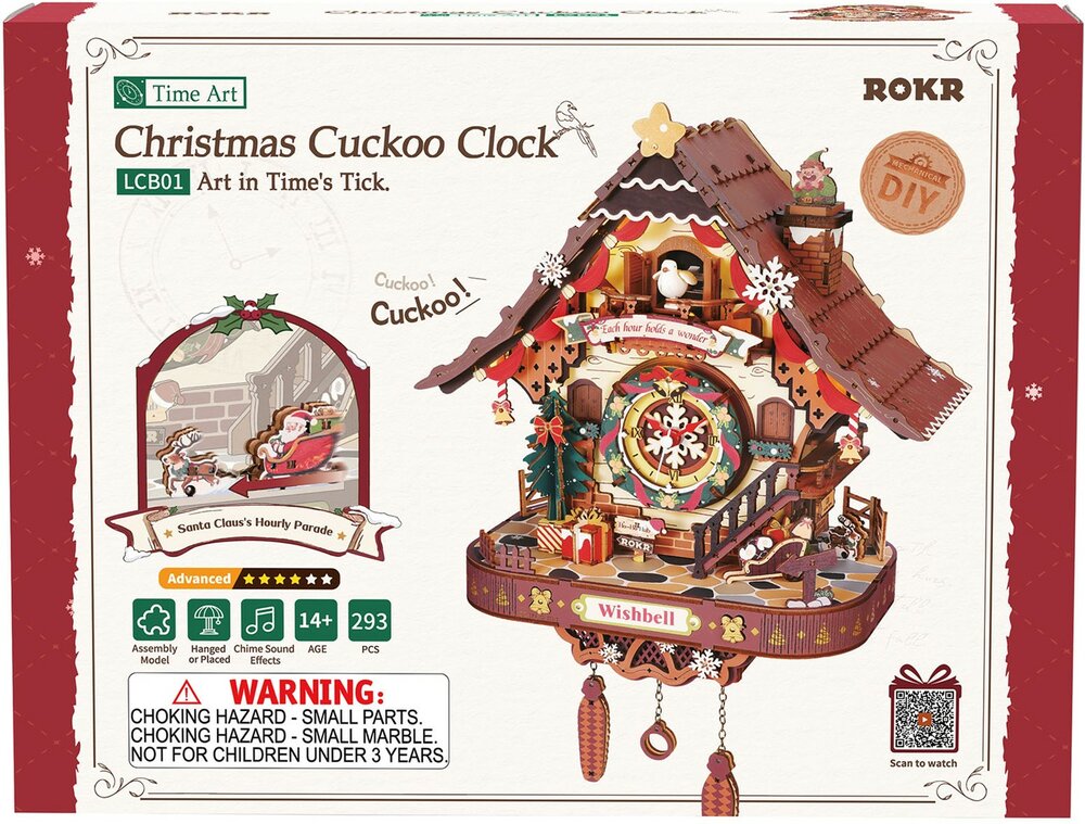 Robotime Christmas Cuckoo Clock - ROKR #LCB01