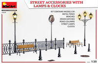 MiniArt 35639 Street Accessories with Lamps &amp; Clocks 1/35