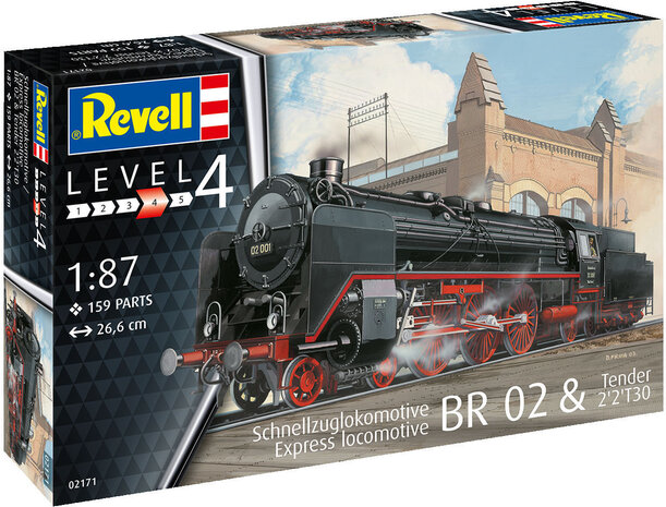 Revell 02171 Express locomotive BR 02 & Tender 2'2'T30 1:87