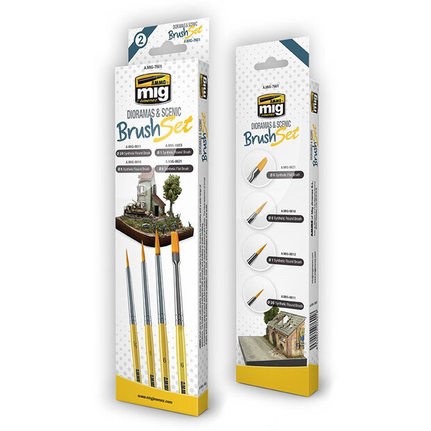 AMMO Mig 7601 Dioramas &amp; Scenic Brush Set