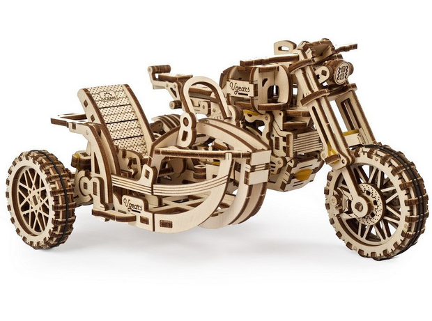 UGears Scrambler UGR-10 Motor met Zijspan