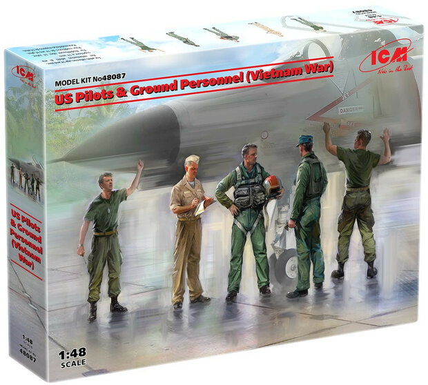 ICM 48087 US Pilots &amp; Ground Personnel (Vietnam War) 1/48