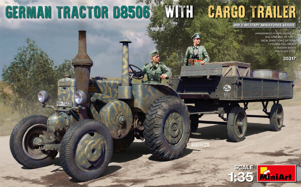 MiniArt 35317 German Tractor D8506 with Cargo Trailer 1/35