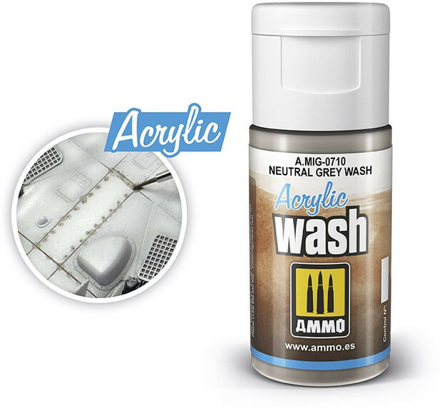 AMMO Neutral Grey Wash Acrylic Mig #0710