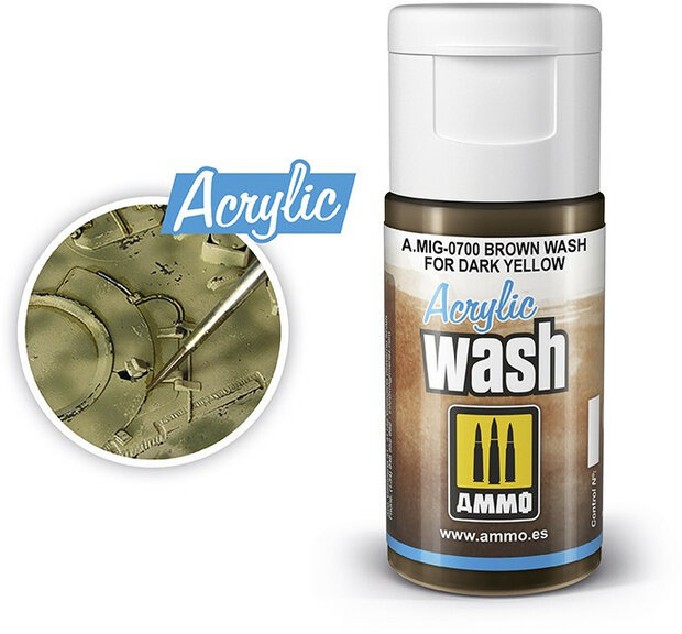 AMMO Brown Wash for Dark Yellow Acrylic Mig #0700