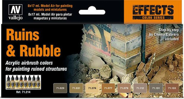Vallejo 71.214 Ruins &amp; Rubble Paint Set