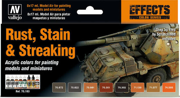 Vallejo Paint Set: Rust, Stain &amp; Streaking (70.183)
