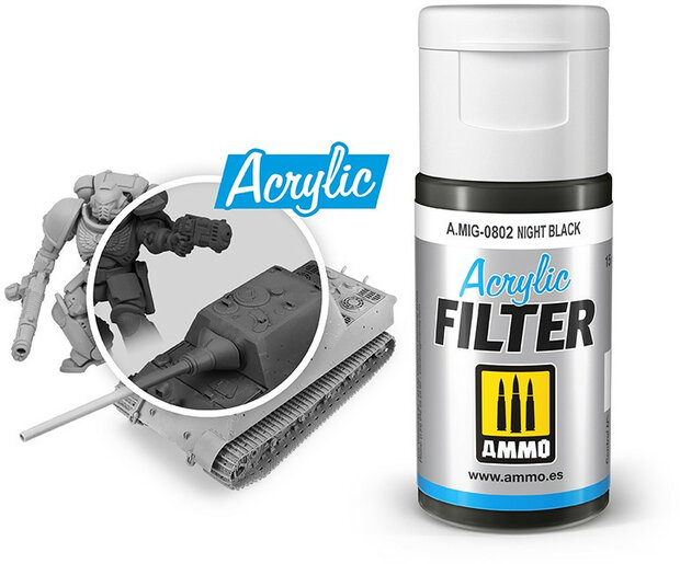 AMMO Night Black Filter Acrylic Mig #0802
