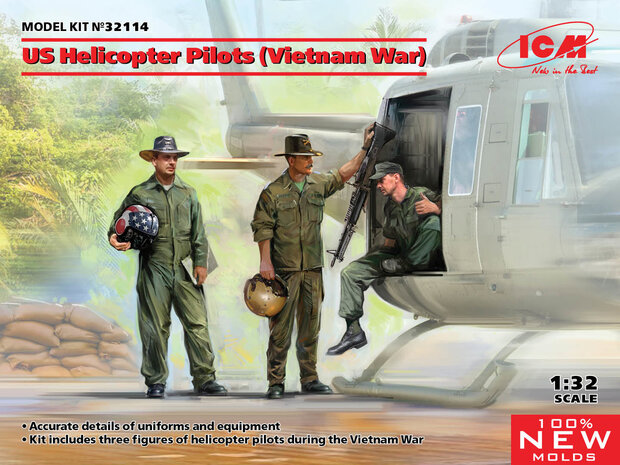 ICM 32114 US Helicopter Pilots (Vietnam War) 1:32