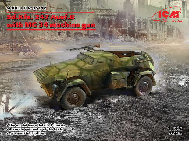 ICM 35112 Sd.Kfz. 247 Ausf.B with MG 34 Machine Gun 1/35