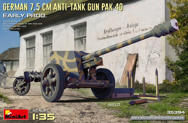 MiniArt 35394 German 7.5cm Anti-Tank Gun Pak 40. Early Prod 1:35