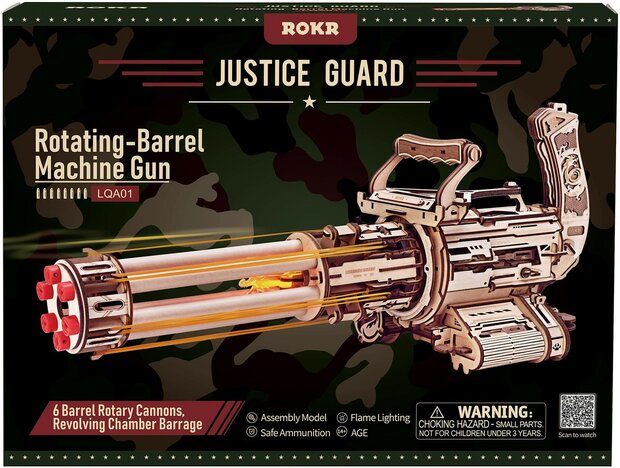 Robotime Rotating-Barrel Machine Gun ROKR #LQA01
