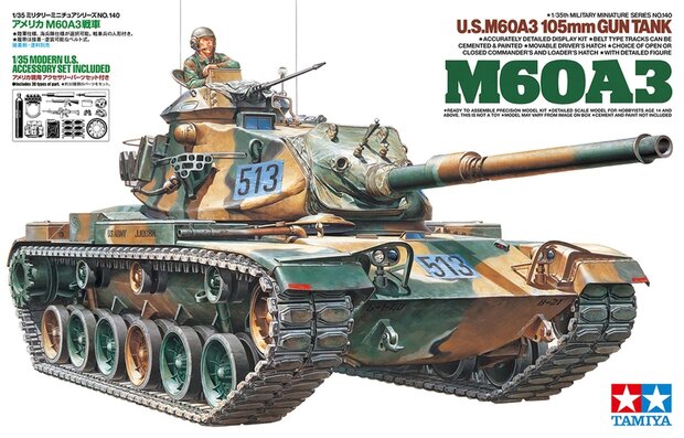 Tamiya 35140 U.S. M60A3 105mm Gun Tank 1/35