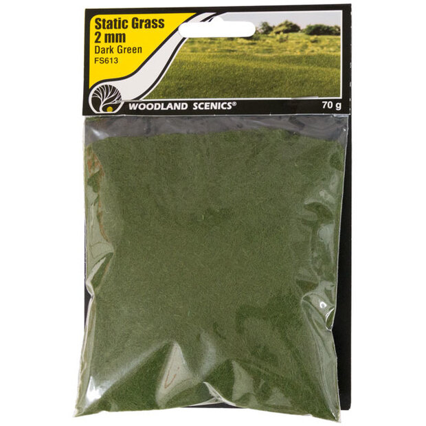 Woodland Scenics Static Grass Dark Green 2mm #FS613