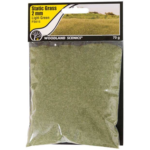 Woodland Scenics Static Grass Light Green 2mm #FS615