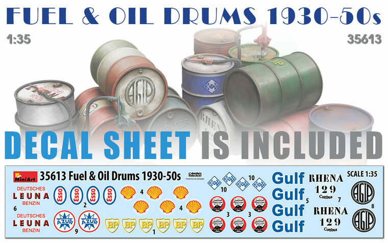 MiniArt 35613 Fuel &amp; Oil Drums 1930-50s 1/35
