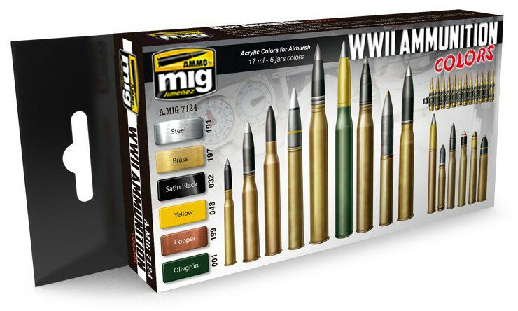 AMMO Mig 7124 WWII Ammunition Colors Paintset