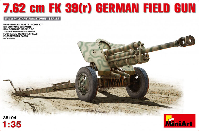 MiniArt 35104 7.62cm Fk 39(R) German Field Gun 1/35