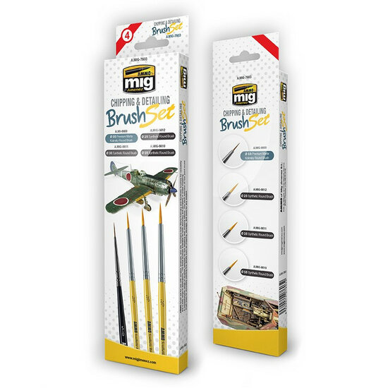 AMMO Mig 7603 Chipping &amp; Detailing Brush Set