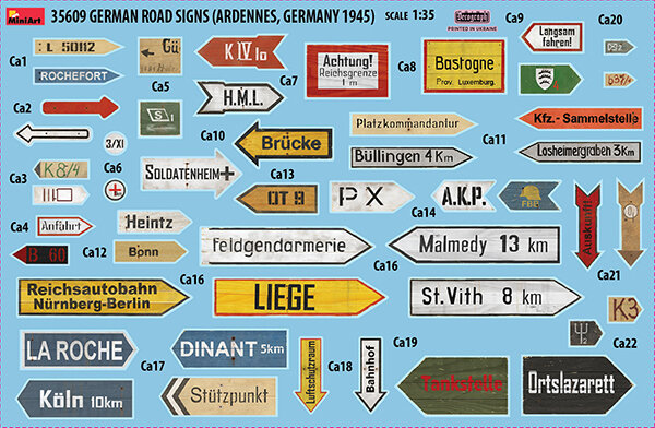 MiniArt 35609 German Road Signs (Ardennes, Germany 1945) 1/35