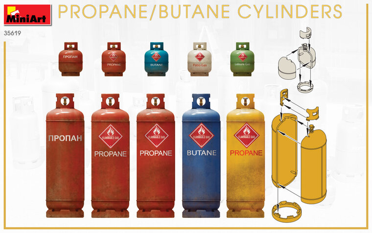 MiniArt 35619 Propane / Butane Cylinders 1/35