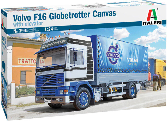 Italeri 3945 Volvo F16 Globetrotter Canvas Truck with Elevator 1:24
