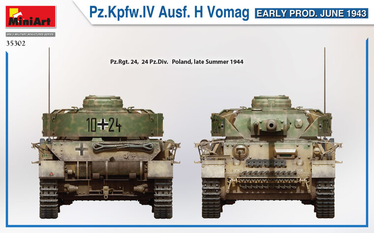 MiniArt 35302 Pz.Kpfw.IV Ausf. H Vomag. EARLY PROD. JUNE 1943 1/35